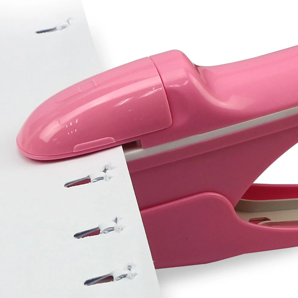 New Hand-held Stapler Mini Safe without Staples Staple Free Stapleless8 Sheets Capacity for Office School Paper Binding | Канцтовары для