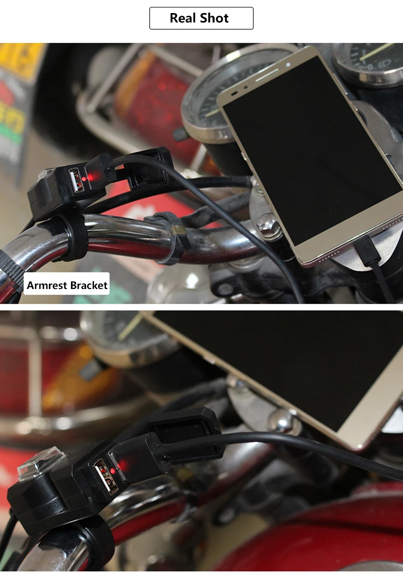 Двойной USB Quick Charge QC3.0 мотоцикл электрический автомобиль Moto оборудование адаптер