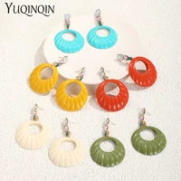 acrylic geometric long earrings for women jewelry korean fashion big dangle drop earring for girls round brincos trend jewelry