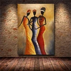 Портрет Африканской женщины, картина маслом на холсте, ВИНТАЖНЫЙ ПЛАКАТ и принты, Скандинавская Настенная картина для украшения гостиной