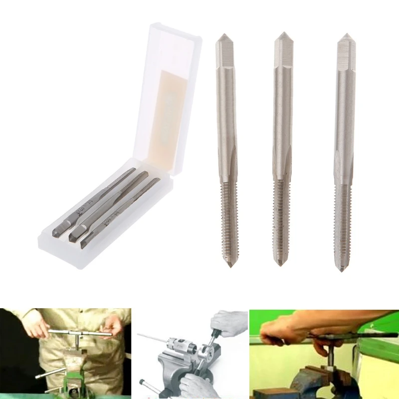 

3Pcs/Set M3/M4/M5/M6 HSS Machine Hand Screw Thread Metric Plug Tap N1HF