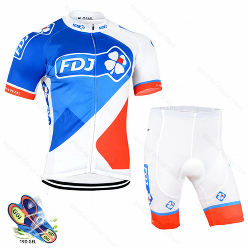 

Pro 2021 new team groupama FDJ cycling jerseys Bicycle maillot breathable Ropa Ciclismo MTB Short sleeve bike cloth 19D GEL