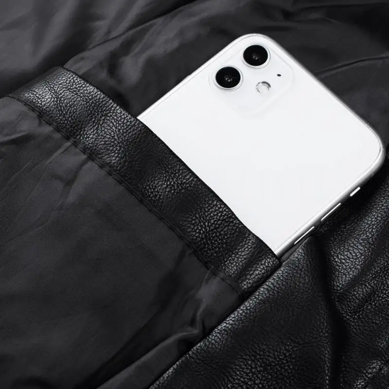 Men's spring leisure locomotive stitching leather jacket jacket men's fall fashion locomotive retro warm leather jacket jacket m