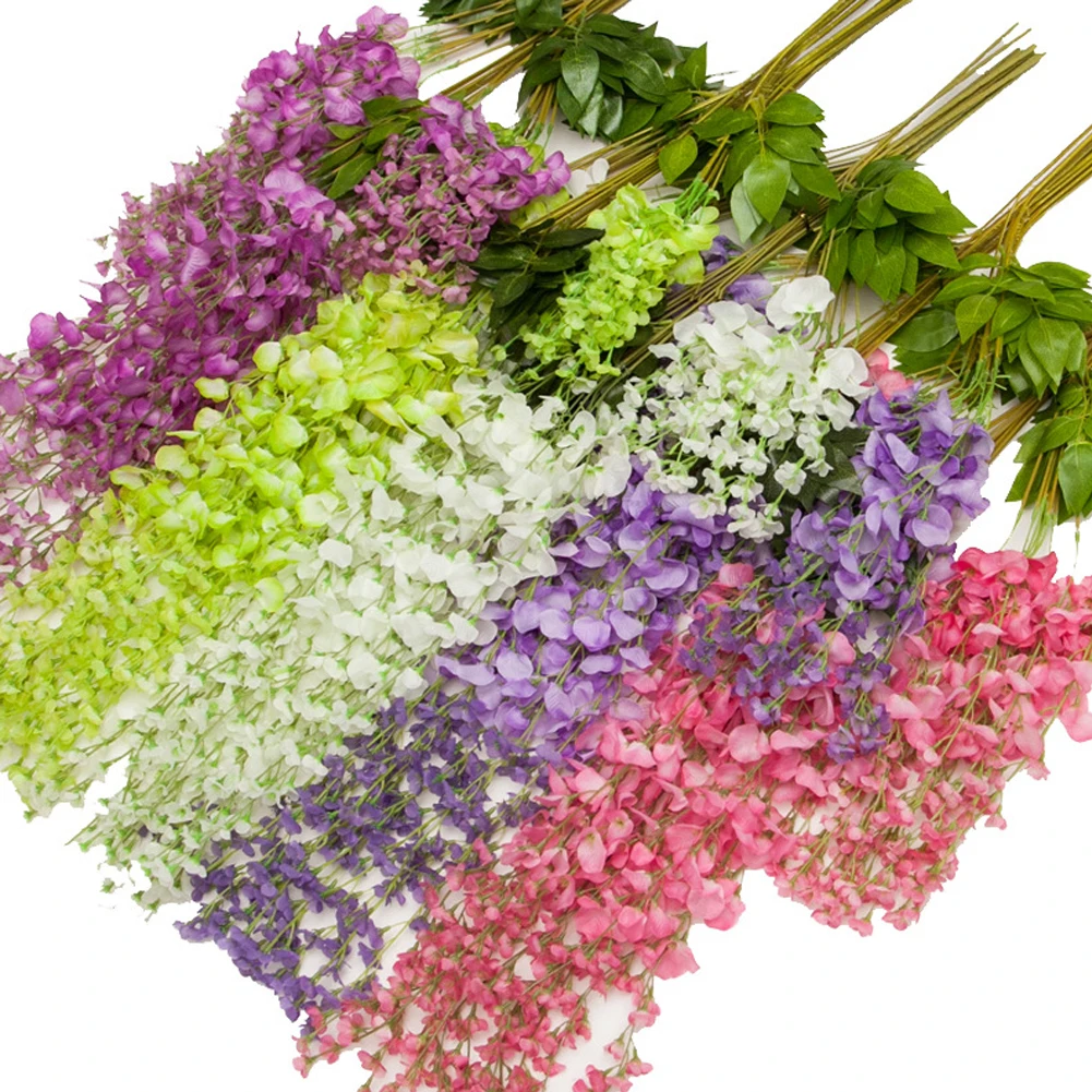 

110cm Wisteria Artificial Flower Vine Wreath Wedding Arch Decor Fake Plant Artificial Hanging Plants Garland Flower Ivy Wall