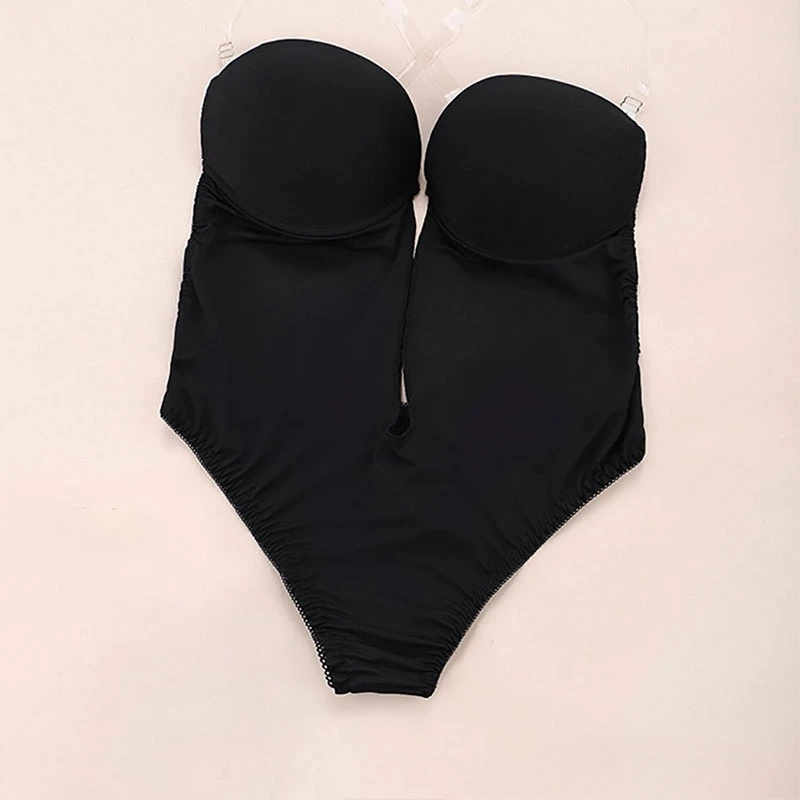 

Bodysuit Party Dress Underwear Women Body Shaper Slips Backless Plunge Thong Sexy Bra With Wire Waist Trainer Shapewear