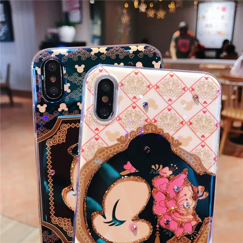 Милый чехол для Iphone 8 Plus 7 6S XR Cattoon блестящая оболочка X XS Max мягкий телефона