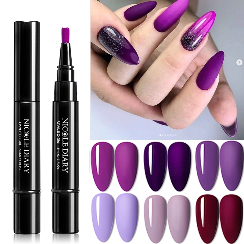 Николь дневник 3 в 1 гель для ногтей Лаки ручка блеск одношаговый Гель лак нейл