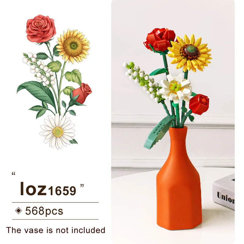 Миниатюрные строительные блоки: Городские цветы LOZ Сакура суккуленты растение