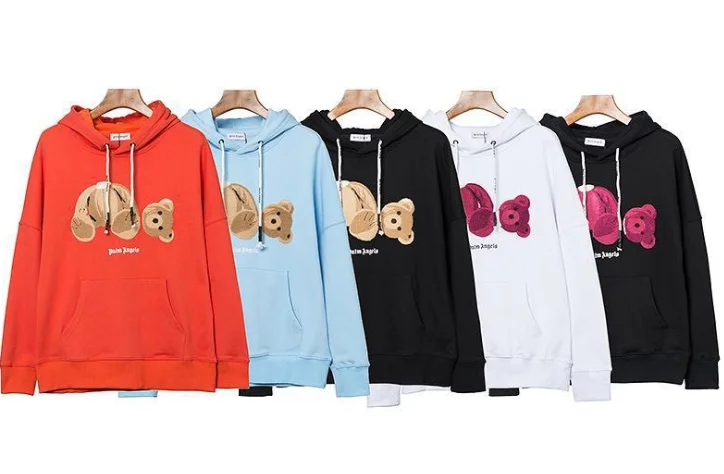 Толстовка унисекс с изображением пальмового ангела и мультяшного медведя модная