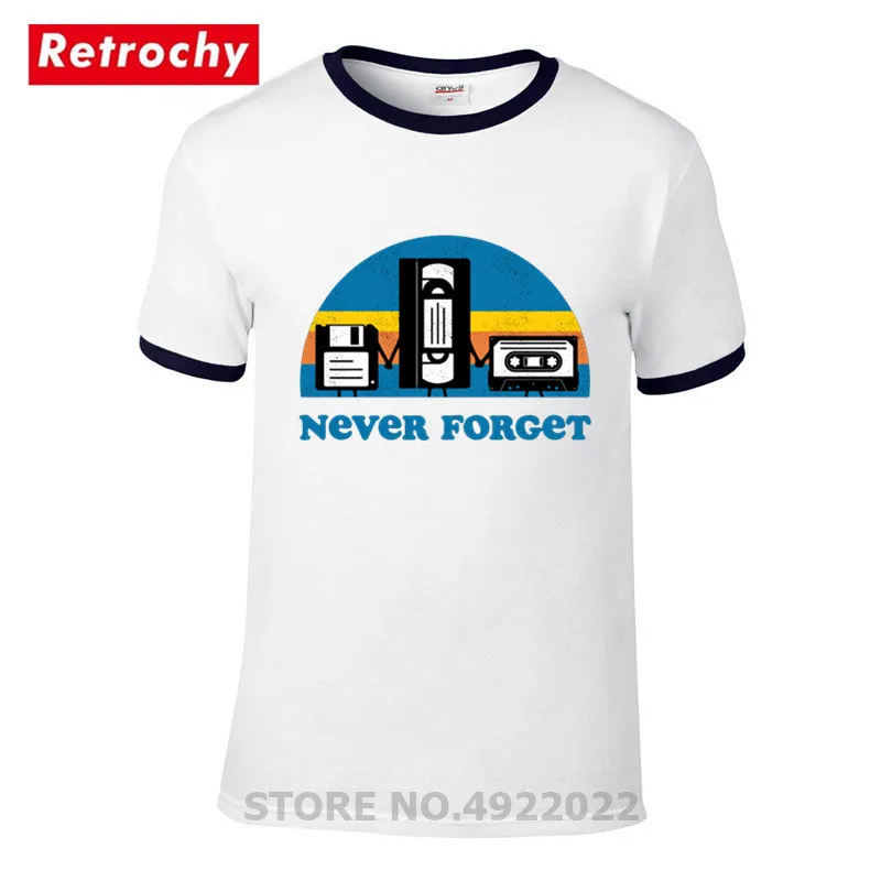 Винтажная Мужская футболка с магнитной лентой 80s надписью Good Memory Never Forget дисковой