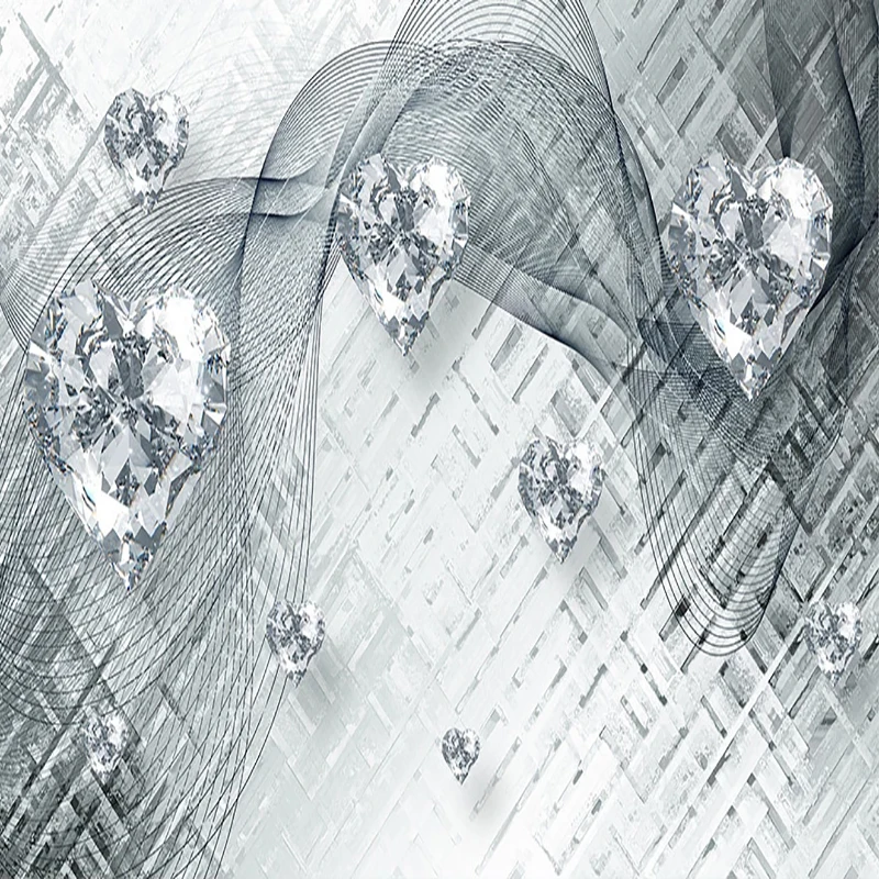 3D фотообои на заказ стереоскопические ромбовидные линии в форме сердца