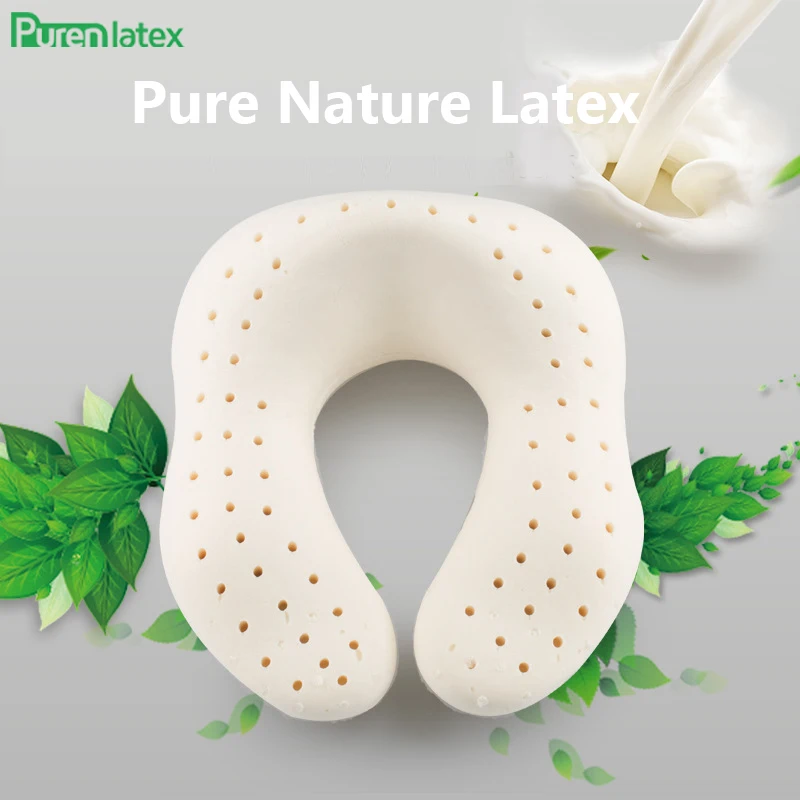 

PurenLatex U Shape Travel Pillow Neck Orthopedic Pure Nature Latex Pillows Protect Cervical Spine Protect High Back Design