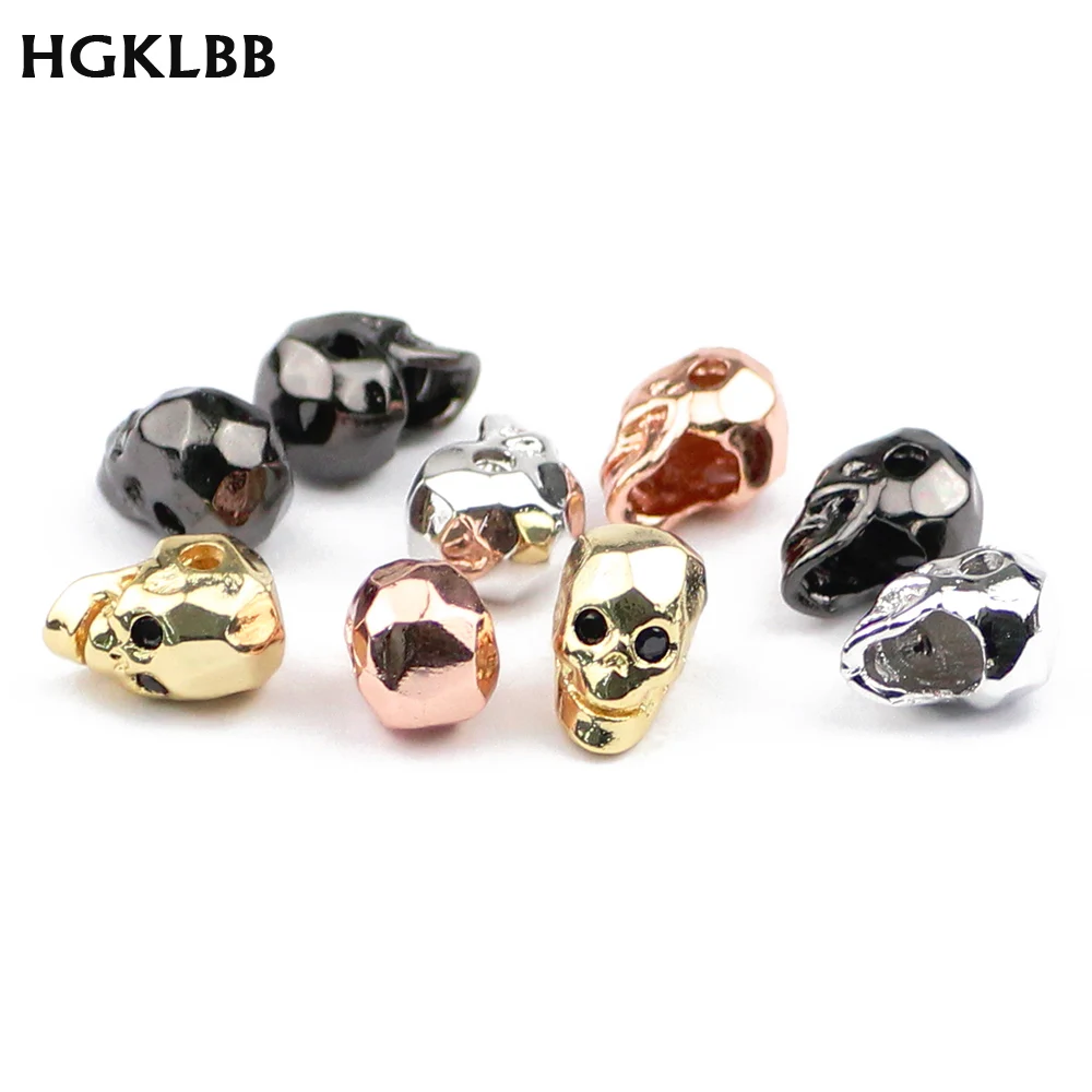 4 шт. подвески в виде черепа HGKLBB медная прокладка циркониевые кристаллы