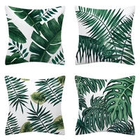 tropical plant leaves pillowcase palm monstera cactus green polyester pillows cover decorative modern simple sofa cushions cover