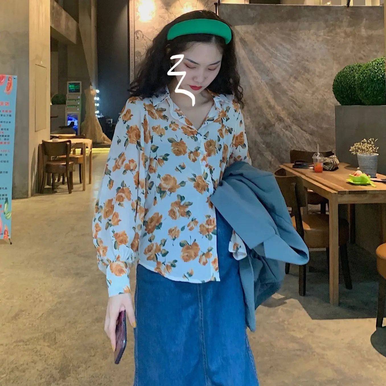 Рубашка женская Винтажная с длинным рукавом однобортная элегантная блуза