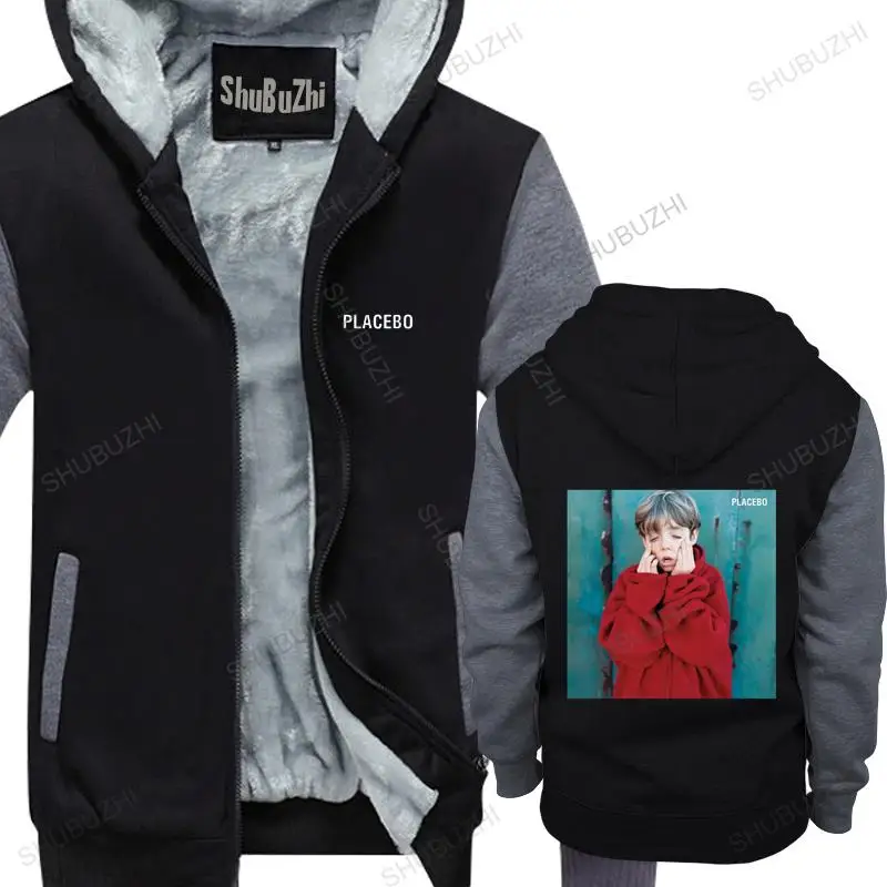 

homme cotton hoodies zipper Placebo Rock Music brand winter hoodie warm jacket