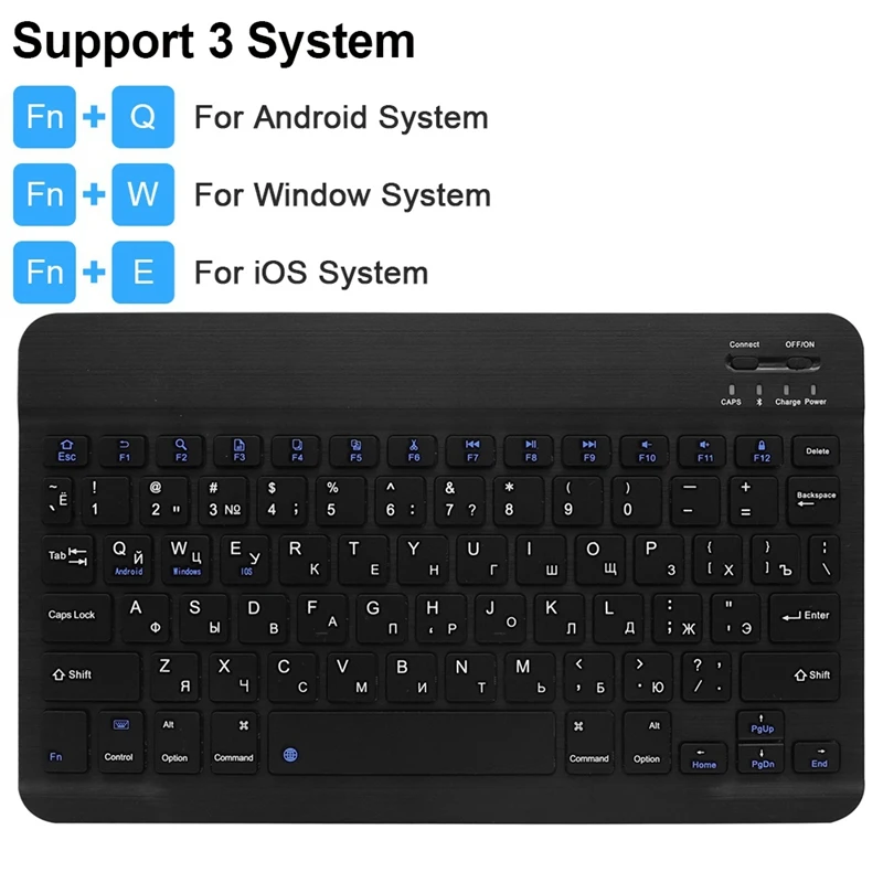 Беспроводная клавиатура русская/английская двухязычная Bluetooth для Windows Android и IOS Os |