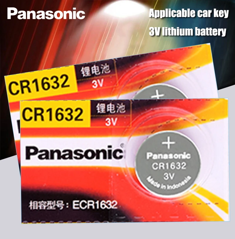 

2PCA Panasonic cr1632 button cell coin battery 3v watch remote control car keys DL1632 ECR1632 GPCE1632 lithium battery