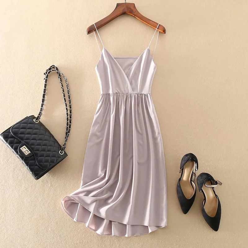 Женский комплект из 2 предметов элегантный топ и платье с V образным вырезом