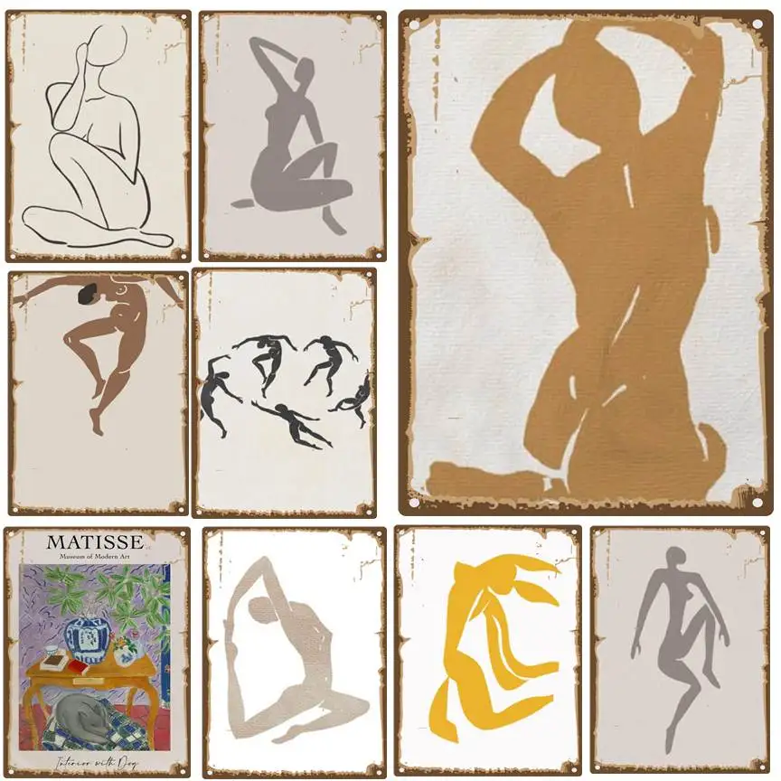 

Tin Sign Wall Art Matisse Exhibition Art Matisse Cutout Matisse Leaf Matisse Coral Art Botanical Wall Art