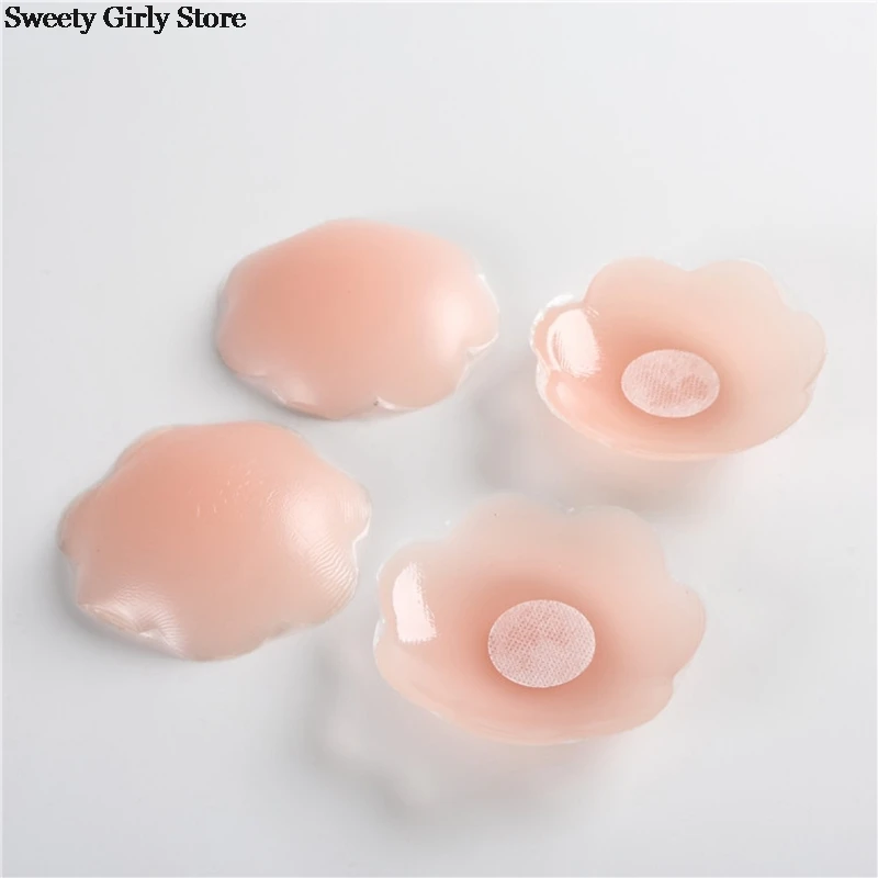 2 пары клейких силиконовых бюстгальтеров накладки на соски наклейки грудь