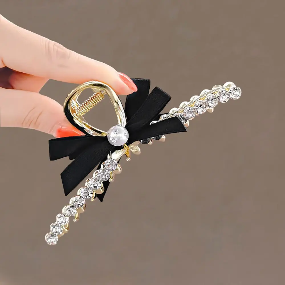 

Elegant Temperament Female Bathing Bow Alloy Korean Style Crab Clips Women Hair Clips Hair Accessories Pearl Hair Claws