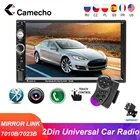 Автомагнитола Camecho 2 Din, автомобильная стереосистема с экраном 2 Din, стереоприемник Bluetooth, автомобильный видеоплеер для Nissan, Hyundai, Kia, toyota