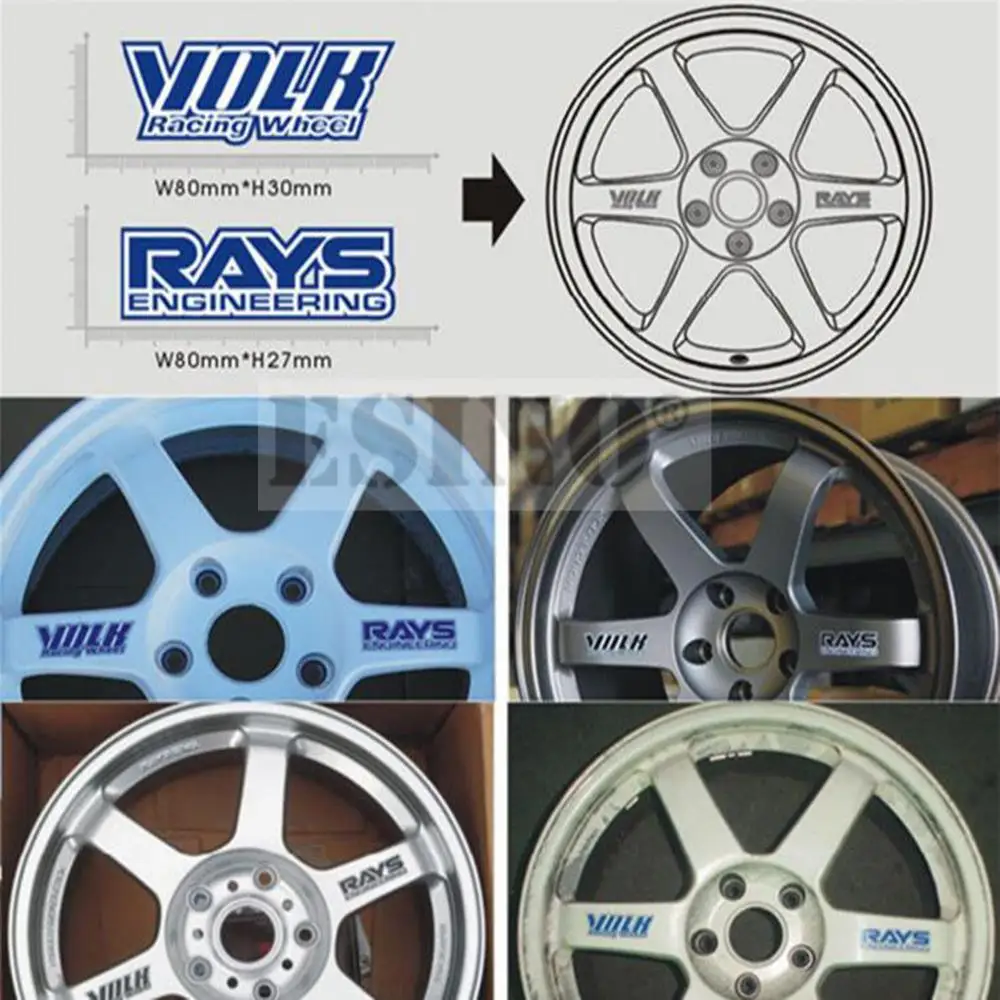 

400 x New Car Styling Classical Wheel Rim Decorative Vinyl Creative Stickers Decals for RAYS Volk Racing TE37 TE37 SL TE37C