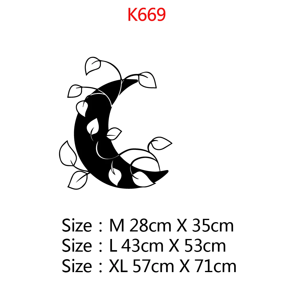 Милые наклейки на стену с Луной и листьями современная модная Наклейка для