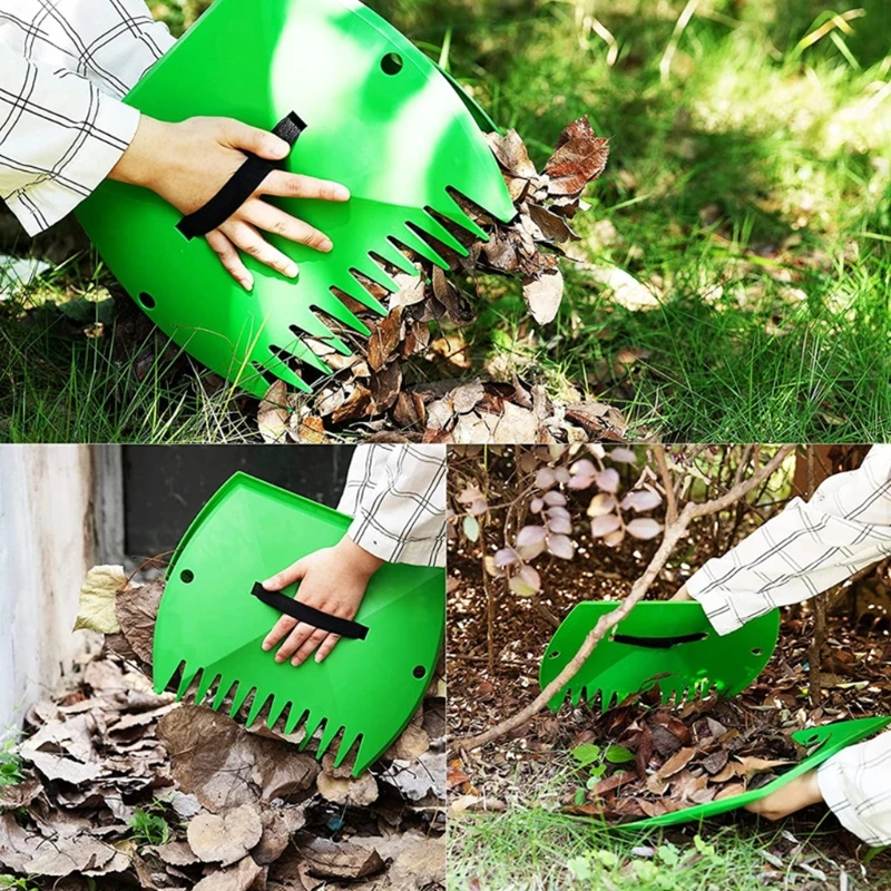 

2022 New 2Pcs Hand Rake Garden Tool Durable Ergonomic Leaf Scoops for Quickly Picking up Leaves for Lawns and Yard