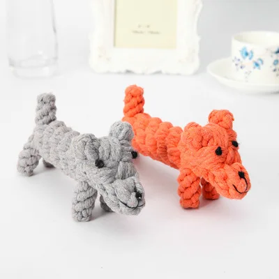 1pc Dog 1 шт. Домашний питомец собака игрушки животные дизайн хлопок Собака Веревка игрушки прочный хлопок жевательные игрушки обучение прорезывание зубов Игрушки для маленьких и средних щенков - Цвет: 1pc Dog