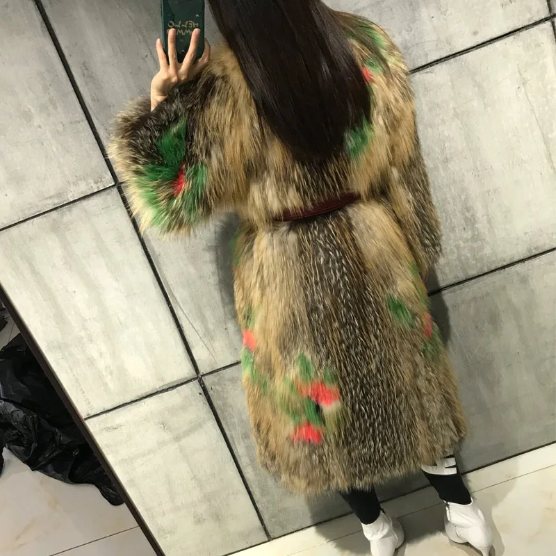 

women real natural ladies fur coat knitted
