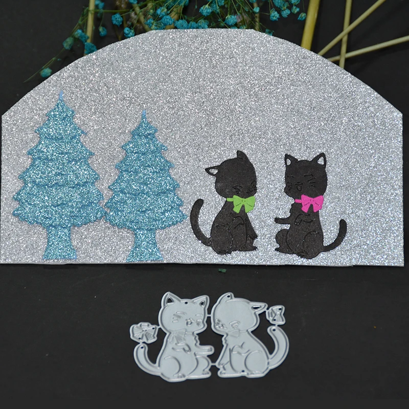 Кот любовник брак металлические режущие штампы DIY Скрапбукинг тиснение порезы