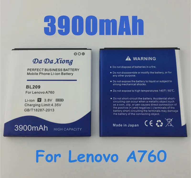 Аккумулятор BL209 на 3900 мА · ч для Lenovo A706 A760 A630E A820E A516 A378T A398T A788T | Мобильные телефоны и