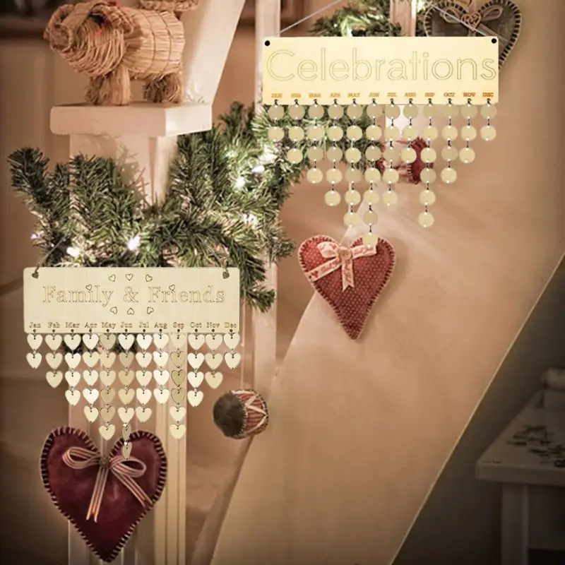 

DIY Wall Calendar Wooden Family Birthday Reminder Calendar Board Special Dates Reminder Board Home Hanging Decor Gift
