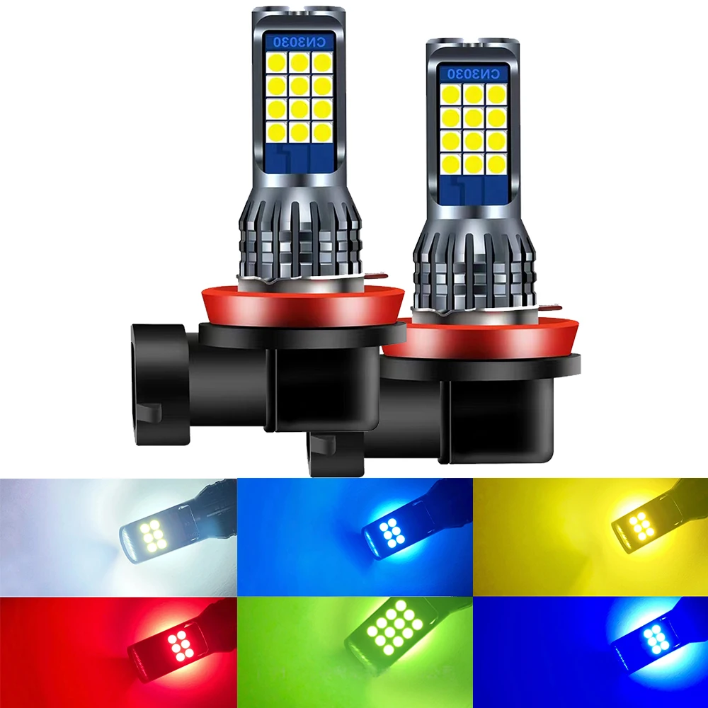 

2x Two Colors Super Bright H11 H8 HB3 HB4 9006 9005 H16JP Fog Light Led Bulbs Car Lamp Yellow White Blue Red Green Lemon 12V 24V