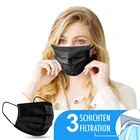 50 шт. черный Nonwove 3 слоя маска для лица маски одноразовая маска для лица с защитой от пыли фильтр Безопасность дышащие защитные маски для взрослых