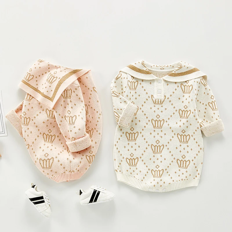 

Боди для новорожденных девочек; Осенний комбинезон для маленьких девочек; Вязаный свитер с длинными рукавами; Весенняя детская одежда