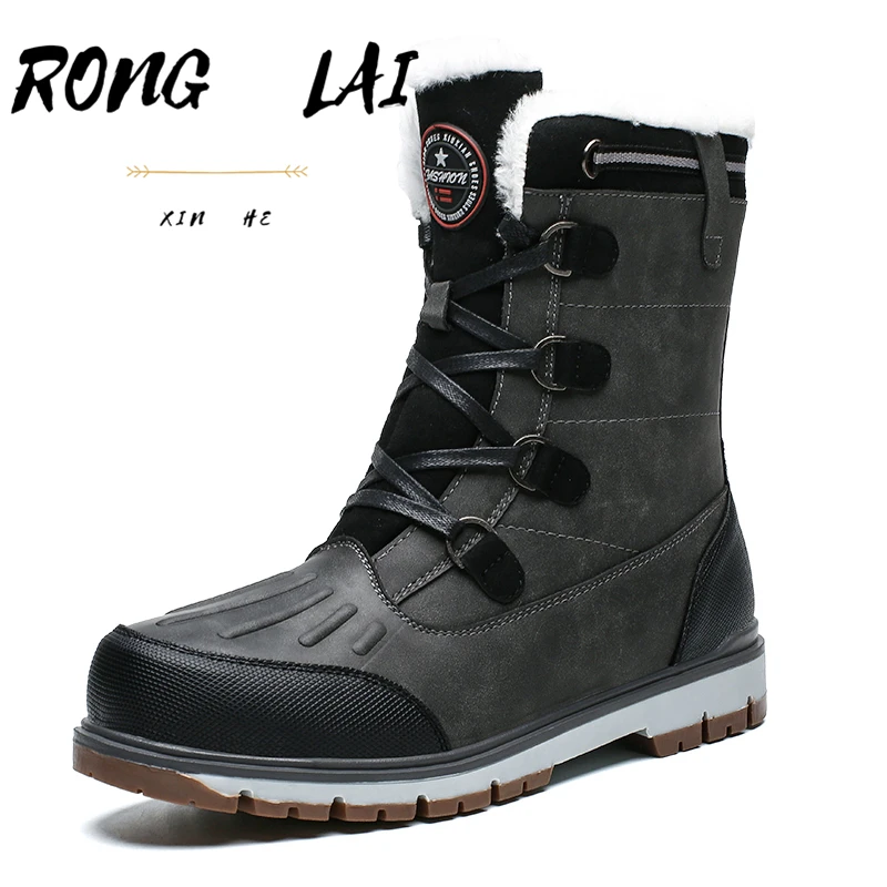 Ronglai/новые зимние мужские ботинки Высокое качество Модная повседневная