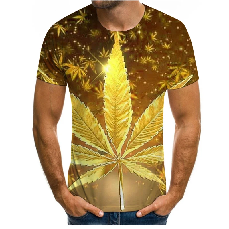 

Summer new men's 3DT shirt, 3D digital printing factory, flower and bird series trendy and fashionable O-neck T-shirt