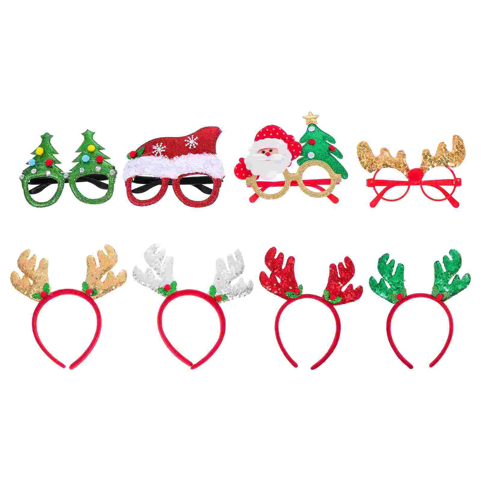 

1Set Christmas Party Headdress Xmas Glasses Decors Festival Party Eyewear