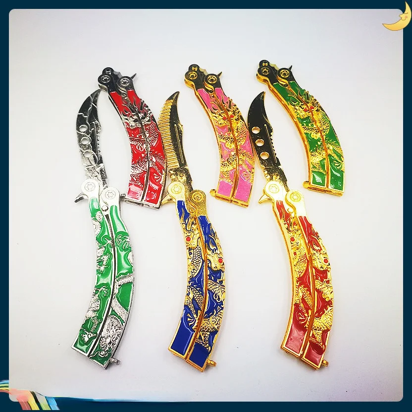

Animation peripheral game weapon ornaments alloy model five-claw golden dragon butterfly scalpel not edged figure