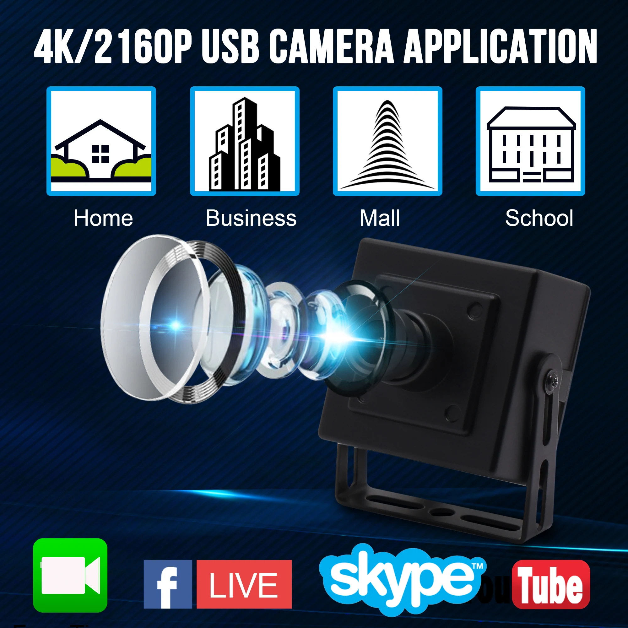 3840x2160 4K камера видеонаблюдения с USB веб камерой CMOS Sony IMX317 мини микрофон