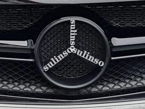 

Sulinso Car Front Grilled Logo Star Emblem Badge Matt Black W205 W176 W117 X156 Front Badge