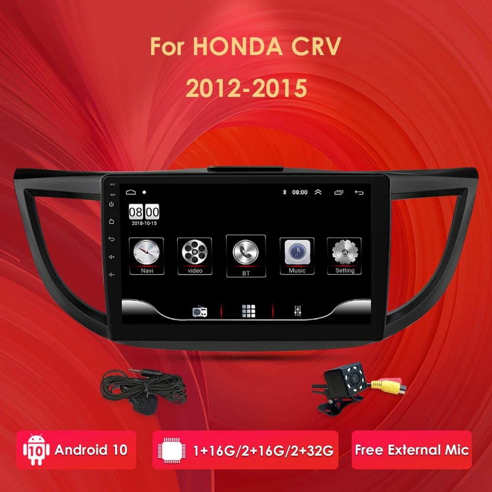 Автомагнитола 2 din Android 10 Гб + 32 ГБ мультимедийный видеоплеер CarPlay GPS для Honda CRV 2012 2015
