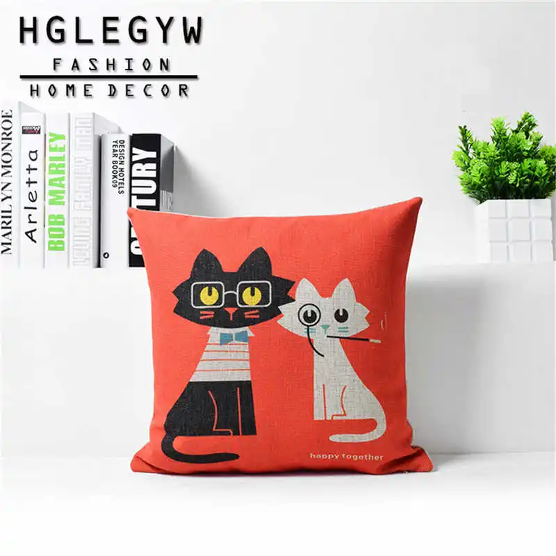 Наволочки из хлопка и льна с рисунком животных|Наволочки| |