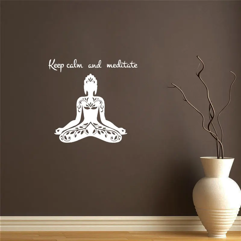 

Vinyl Wall Sticker Buddha Chakra Mandala Mantra Meditation Home Art Deco Yoga Room Decoration Sticker Mural DW6431