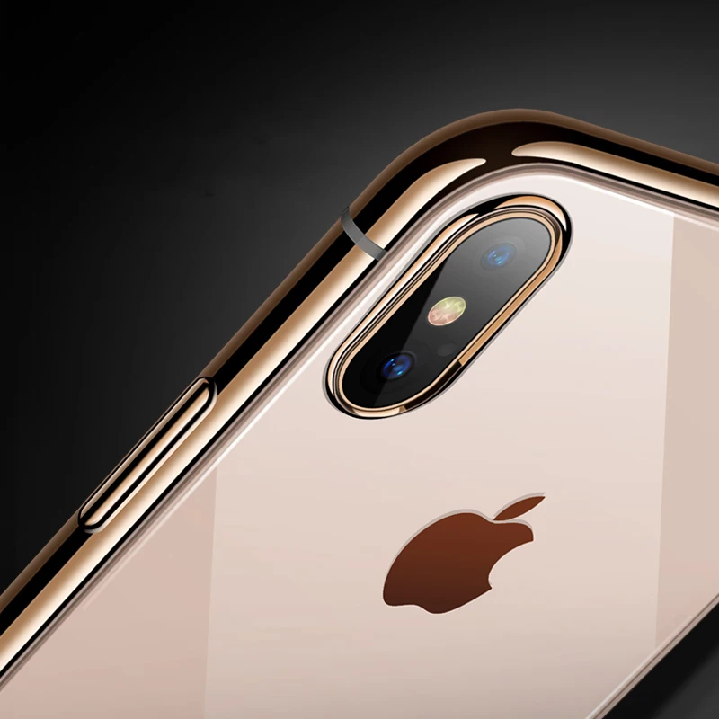 Soft Plating Clear TPU Case for iphone X XS MAX XR 10 6 6s 7 8 Plus 5 5s SE Dropproof Silicone Transparent Protection Cover | Мобильные