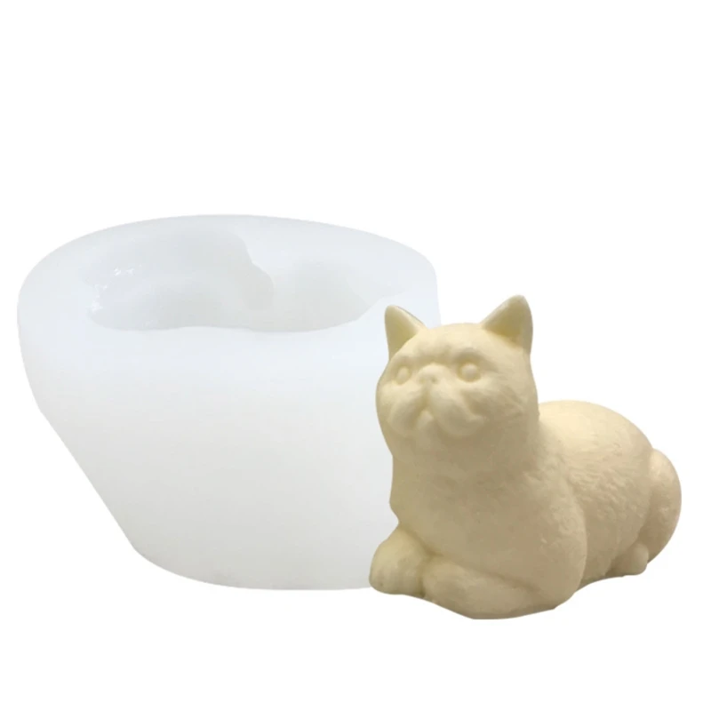 

3D Animal Cats Silicone Mold DIY Aromatherapy Candle Making Supplies Crystal Epoxy Plaster Mould 85DA