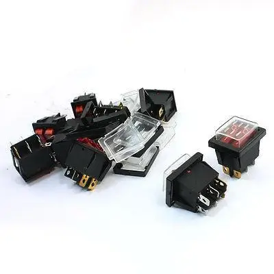 Красный Пилот лампа 6Pin двойной SPST вкл/выкл 2 позиционный тумблер w крышка 10